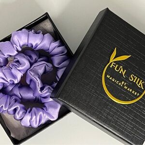 ORGANIC 100% PURE MULBERRY SILK 2cm 2pcs/BOX SCRUNCHIES BY FUN SILK
